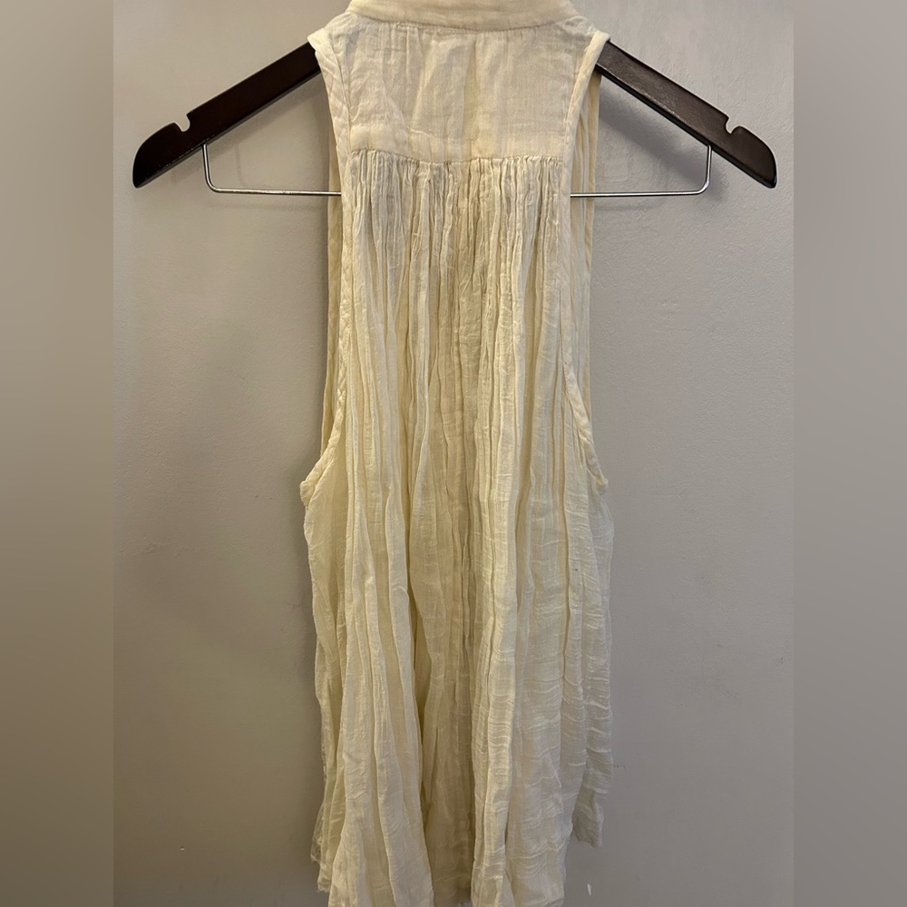 Free People Cream Sleeveless Blouse - Picture 2 of 5